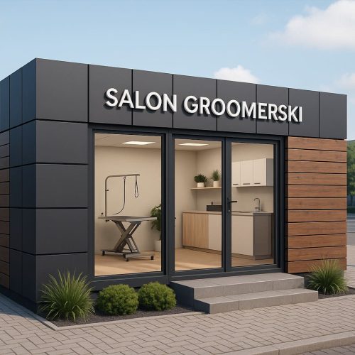 salon groomerski pawilon elewacja