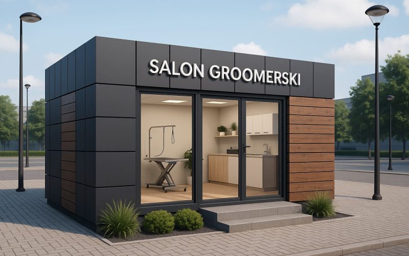 salon groomerski pawilon elewacja